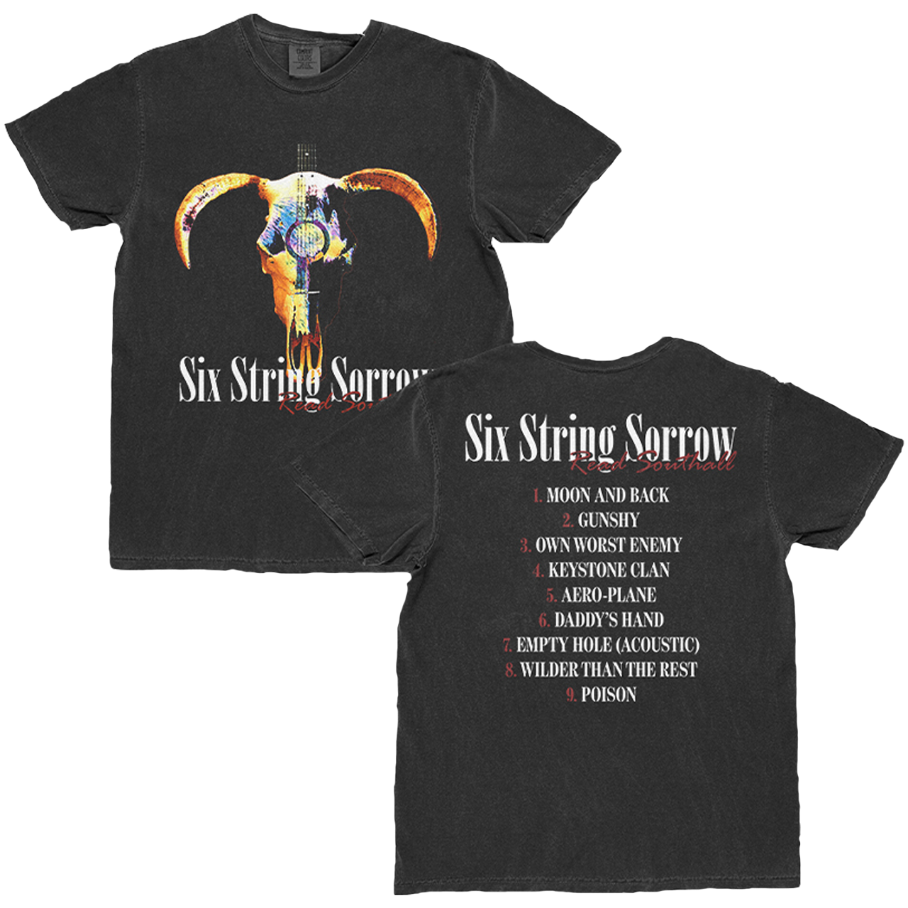 Six String Sorrow Track List Tee